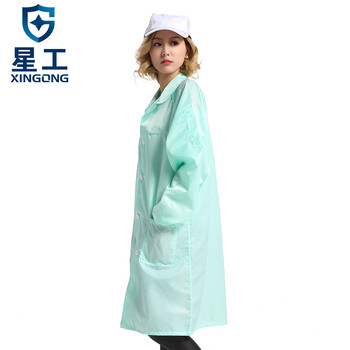 星工（XINGGONG）防静电大褂 无尘防尘工作服 洁净服工衣白大褂定制 绿色4XL码XGJ-5