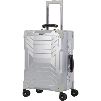 瑞世（SUISSEWIN） 铝框拉杆箱 万向轮钢铁侠行李箱 20英寸男商务旅行箱登记箱 SN7612 银色