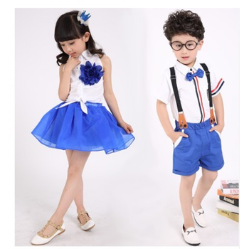 六一儿童节大合唱表演服装幼儿园背带裤演出服小学生男女童诗朗诵 j男