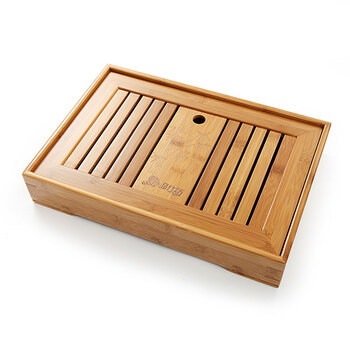 祥福茶具 竹制储水式功夫茶具茶盘茶海茶台 中号