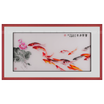手工苏绣餐厅画刺绣花鸟装饰画厨房桑蚕丝挂画客厅玄关走廊书房苏绣