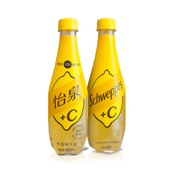 怡泉 Schweppes +C 柠檬味 汽水饮料 含维生素C 500ml/400ml*12瓶整箱装 （新老包装随机发货）