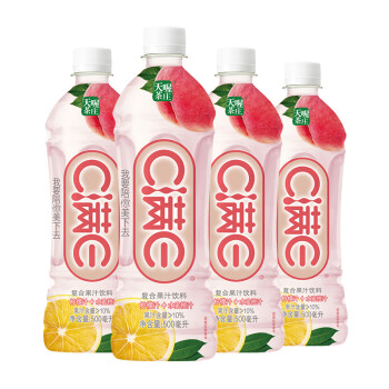 天喔茶庄 饮料 c满e(柠檬汁 水蜜桃汁)500ml*4瓶装