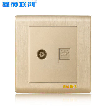 鑫硕联创电视电话插座 S85系列面板 香槟金S600