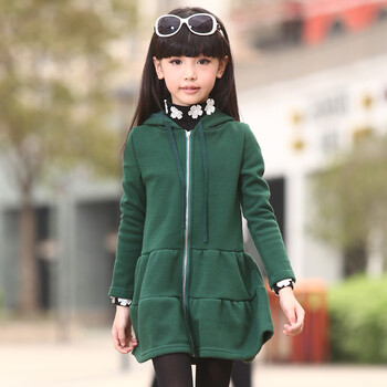 童装秋装2014新款女童<em>秋冬</em>连衣裙<em>外套</em>纯色淑