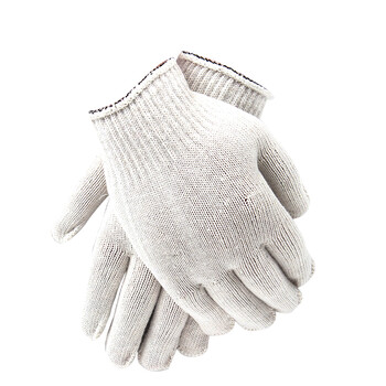 君御 71004 400克线手套棉纱手套批发耐磨耐用透气劳保高密度工地工作司机手套 白色 均码 24cm*20双/扎