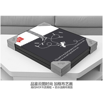 
                                        云图 创意励志 黑白装饰画现代简约酒吧咖啡厅办公室文化挂画墙画 一套ABC画面 40*60(黑色框)                