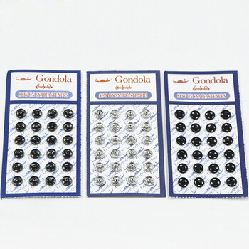 
                                                                                金属暗扣钮扣 子母扣掀扣啪扣 小号隐形黑色白色按扣5-12mm 银色 10mm一板6颗                