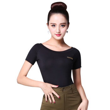 丹宝罗 舞蹈练功服摩登舞拉丁舞上衣跳舞服装练功衣女成人短袖夏 女士