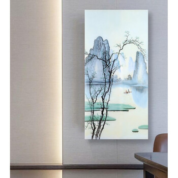 新中式走廊过道挂画现代简约竖版壁画玄关装饰画客厅水墨山水画 07 50