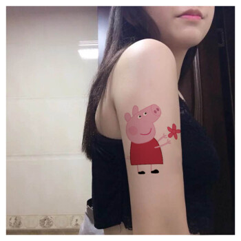 goodturn小猪佩奇纹身贴防水男女持久儿童贴纸 抖音社会人仿真卡通贴