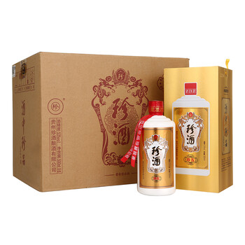 珍酒 珍五 金装版 53度酱香型白酒500ml*6整箱装 酒中珍品 珍藏酱香 