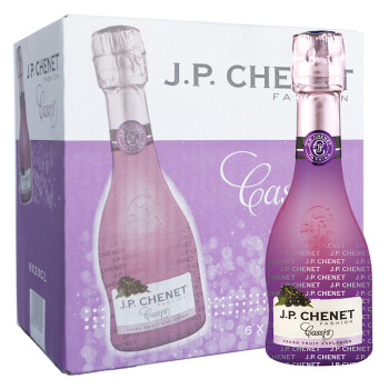 香奈（J.P.CHENET）黑加仑香起泡酒200ml*6瓶 整箱装 法国原瓶进口葡萄酒