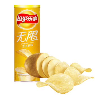 乐事lays乐事lays无限薯片忠于原味104克罐休闲食品小吃零食办公室