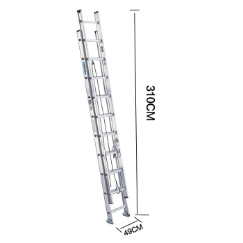 稳耐（werner）D1520-2 工程梯 铝合金延伸梯 电信通信两节拉伸梯 工业级5米梯子直梯安全梯登高梯
