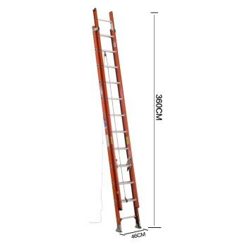 稳耐（werner）D6224-2 工程梯 玻璃钢绝缘梯子 两节延伸梯6.4米电力电工安全梯 直梯工业级通信电信登高梯