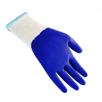 星宇XINGYU劳保手套N518 蓝丁晴浸胶耐磨防油防割防水透气涂胶木工工作防护手套企业专享12副 蓝色*10包 M码