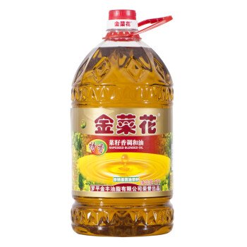 金菜花 菜籽香调和油5l物理压榨食用油植物油营养均衡特香菜籽油_ 9折