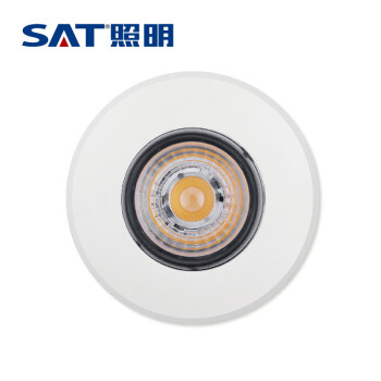 SAT照明68系列大面板家居天花射灯LED一体化天花灯3W/5W白色开孔7-8cm 圆形 5W象牙白 4000K暖白光