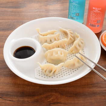 
                                        帕尼尔（PANEA） 厨房用品创意多功能饺子盘双层沥水盆 带醋碟水饺盘 装水饺碗碟 大号饺子盘                