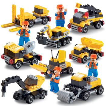 兼容乐高小颗粒拼装积木拼插玩具男孩子4火车头汽车模型6岁 工程系列8