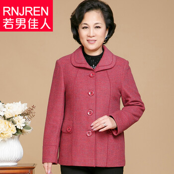 若男佳2016新品40-50岁妈妈春装外套中老年毛