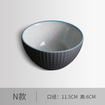 5英寸手绘早餐碗饭碗小汤碗 n款内淡蓝