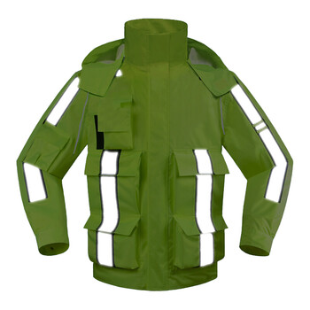 谋福 CNMF80162 执勤反光制服雨衣 荧光绿摩托车电动车路政警示制服 男女分体反光骑行套装 QX01 L 170可定制