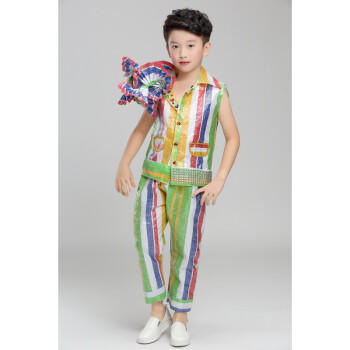 儿童表演服塑料材料衣服手工制作环保服亲子装走台走秀塑料 肩膀花