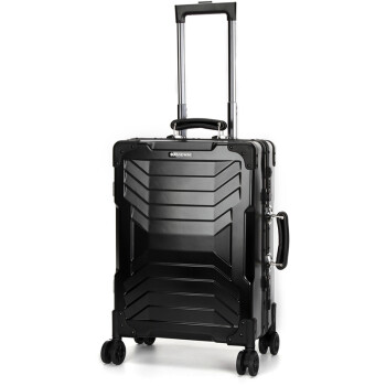 瑞世（SUISSEWIN） 时尚潮流铝框拉杆箱 钢铁侠创意行李箱男万向轮旅行箱登机箱20英寸 SN7612 黑色