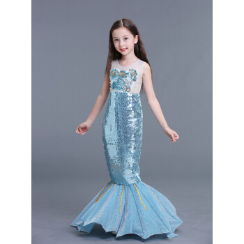 硕普(supple)万圣节服装儿童女礼服裙子美人鱼女童儿童服装人鱼公主