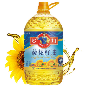 多力葵花籽油4.5L 食用油  含维生素e (京东定制)