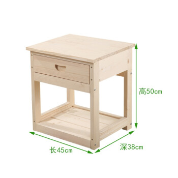 宿舍床头柜简约原木色组装简易现代边柜实木储物卧室多功能经济型