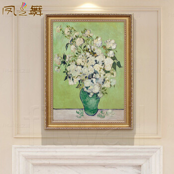 
                                                            凤之舞 客厅玄关装饰画梵高北欧沙发背景墙三联画餐厅挂画走廊过道壁画手绘油画 框3C 70x90                