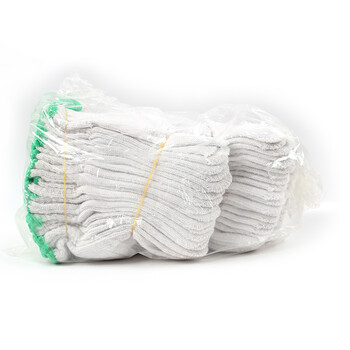 君御 71045 450克线手套棉纱手套耐磨耐用透气劳保手套 白色 均码 24cm*20双/扎