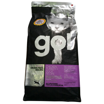 Petcurean Go! 无谷九种肉全猫粮 加拿大进口宠物粮 go天然粮8磅
