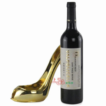 
                                                            勿忘客 创意红酒架摆件工艺品 客厅酒柜玄关装饰品家居摆设 GGX 高跟鞋酒架 金色款 高约20cm                