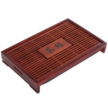 腾脉茶具 实木茶盘茶托柯木茶盘小号茶具功夫储水抽屉式茶盘茶台 大中小号茶盘2-6人茶桌茶席