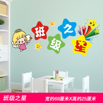 幼儿园小学教室班级文化墙贴纸布置卫生图书角墙面装饰标语墙贴画上新