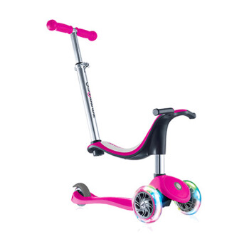高乐宝（GLOBBER） 滑板车儿童四合一宝宝可骑多功能闪光轮手推车溜遛娃452踏板车 粉红色