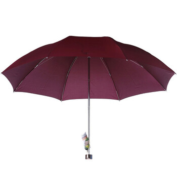
                                        【京东超市】天堂 高密拒水碰击布一甩干三折晴雨伞307E 酱红色                
