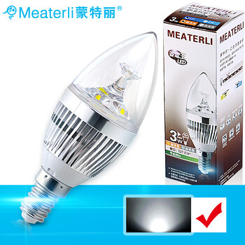 蒙特丽省电王 4支装LED尖灯泡3w E14小口 白光