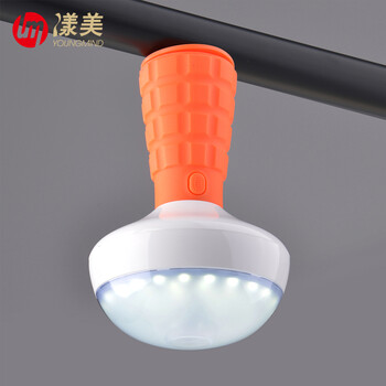 
                                        漾美led应急灯 充电户外帐篷野营家居 汽车维修手电筒 照明高亮车用 带磁吸频光红闪Z1 橙色                