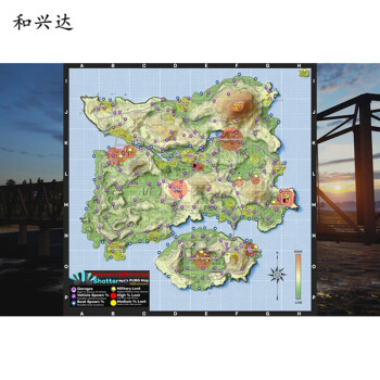 绝地求生大逃杀海报周边高清吃鸡作战地图资源分布图壁纸挂 登高线图
