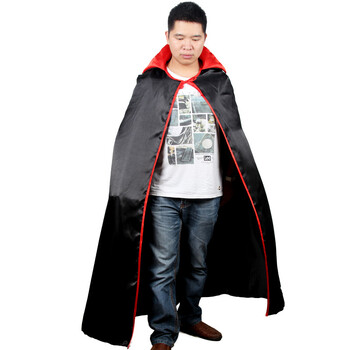 仕彩 万圣节服装 圣节装扮道具 儿童单层红领黑色披风 cosplay吸血鬼披风 僵尸披风约130cm
