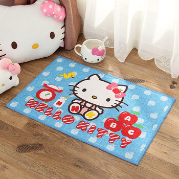 
                                        hello kitty系列 卡通地垫 加厚植绒包边浴室地垫客厅卧室门垫 KT猫地垫 大脸猫 54X60CM                