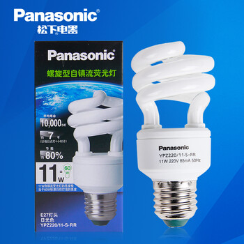 松下（Panasonic）螺旋型节能灯11W E27灯头 6只装 冷光/日光色