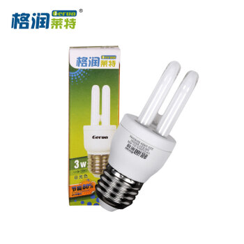 格润莱特 U型节能灯E27/B22/E40灯头护眼三基色灯泡8W15W 筒灯台灯仓库用灯 2U5W E27黄光