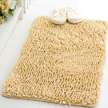 
                                        丽家家居 雪尼尔门垫50*80cm/ 60*90cm浴室吸水吸尘防滑进门脚垫家用地垫 超纤雪尼尔米黄 50*80cm                