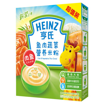 亨氏 (Heinz) 2段 婴幼儿辅食  鱼肉蔬菜含维生素 宝宝米粉米糊 400g (辅食添加初期-36个月适用)